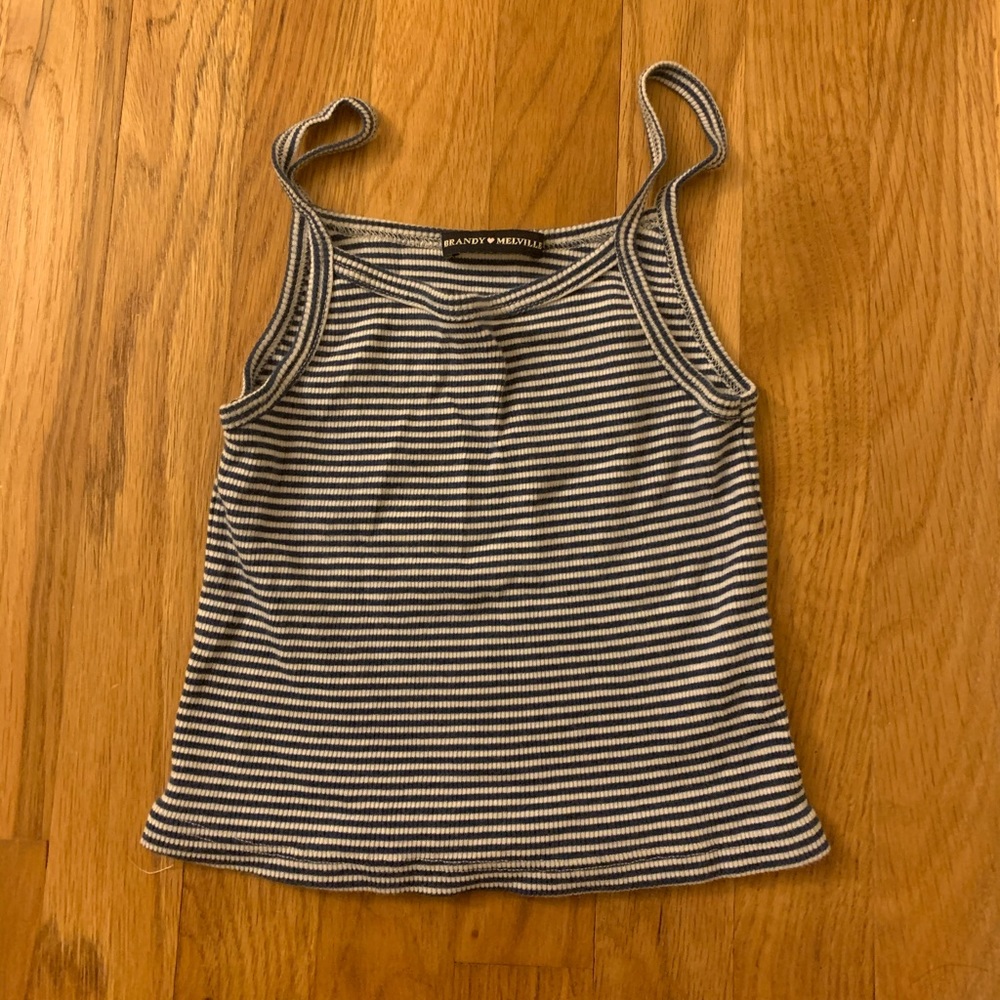 Brandy Melville Blue and White Stripped Tank